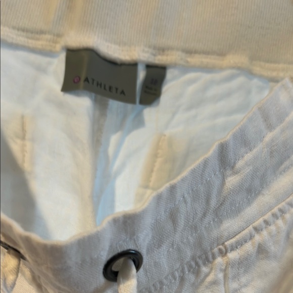 White Linen Athleta Drawstring Pants - Picture 2 of 3
